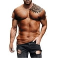 thumbnail image 5 of ZCFZJW Muscle Tee Shirts for Men,Fake Abs T Shirt Big and Tall Regular Fit Funny Short Sleeve 3D Graphic Tees Casual Slim Fit Summer Tops Khaki#02 S, 5 of 6
