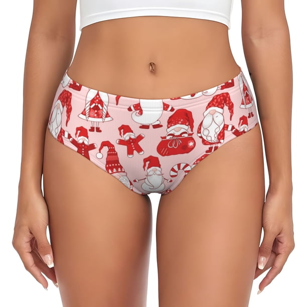 Fotbe Gnome Merry Christmas Calzones Estampados para Mujer – Ropa Interior de Algodón, Cómoda, Suave y Elástica-Small