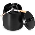 thumbnail image 1 of CHAO Cenicero Pearl Rare para Exteriores con Tapa Cenicero Grande de Acero Inoxidable con diseño Windsubber para Cenicero de Mesa para Exteriores e Interiores con pequeño Negro, 1 of 5