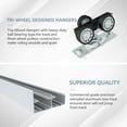 thumbnail image 3 of JUBEST Bypass Sliding Door Hardware 96", Aluminum Bypass Wardrobe Closet Door Hardware Set with Finger Pull Included, Smoothly and Quietly, for 2 Door System, Easy to Install, 3 of 7