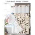 thumbnail image 6 of No Hook Shower Curtain with Snap-in Liner, Brown Beige Botanical Waterproof Fabric Bathroom Curtains, Rustic Country Spring Floral Summer Leaf Bath Curtains & Mesh Top Window 54"x78", 6 of 9