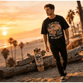 thumbnail image 6 of NUBILY Dead Men No Regrets Vintage Skeleton Beach Party Graphic Tee Casual Summer Short Sleeve T-Shirt,Graphic T Shirts For Men,Black,3xL, 6 of 7