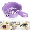 thumbnail image 2 of Small Fruit Colander, Vegetable Draining Basket, Fruit Washer, Plastic Strainer Bowl with Handle for Home Kitchen Dining Bar, 2 of 8