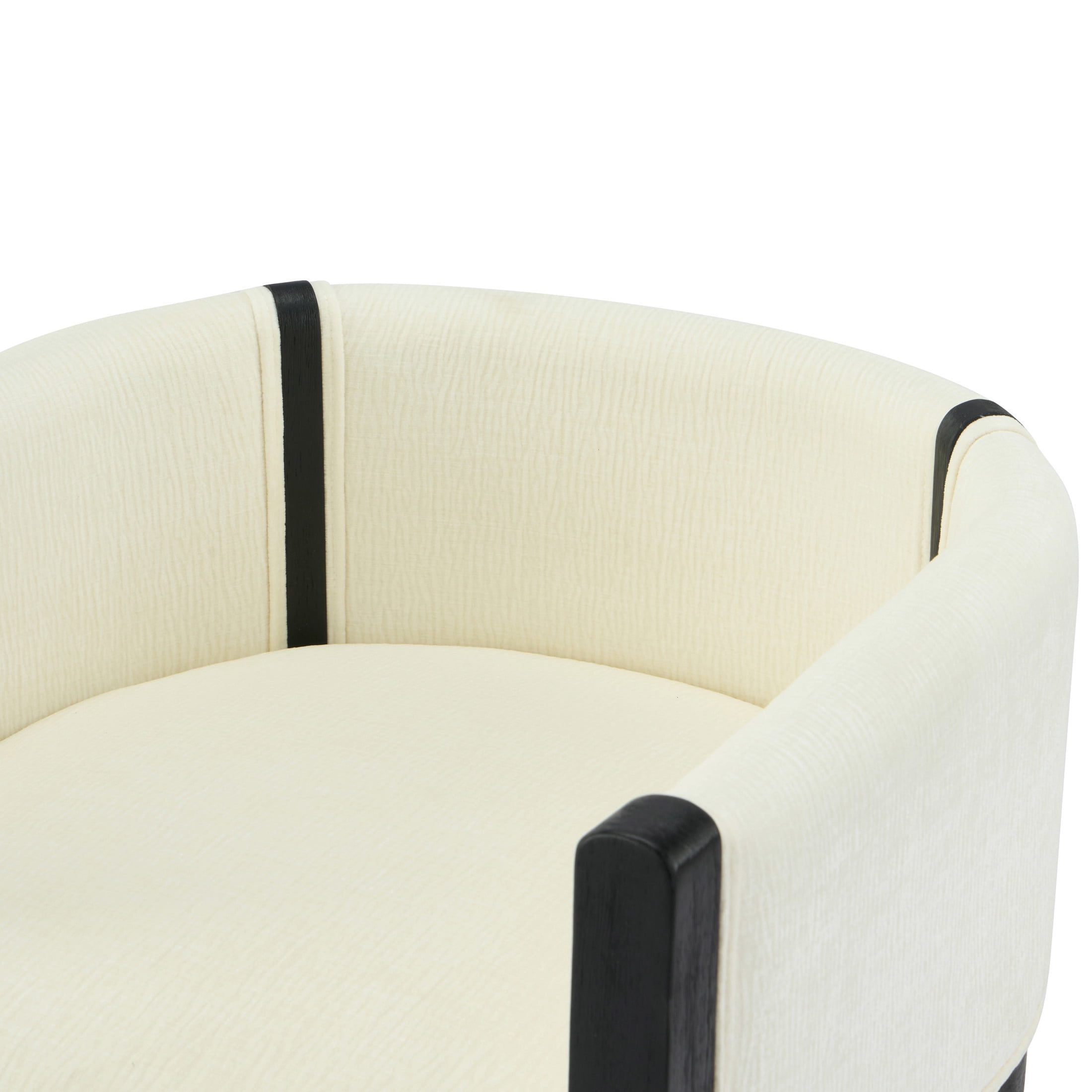 Christopher Knight Home Linen Upholstered Dining Chair, Accent Armchair with Solid Wood Frame, Black+White, Set of 2