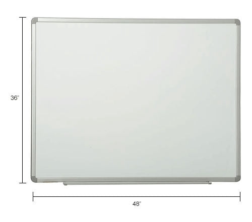 Global Industrial Porcelain Whiteboard, White, 48 x 36