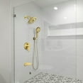 thumbnail image 2 of Cobbe 8-Inch Rain Shower Head Combo Kit with 6 Modes Shower Head and 9 Modes Handheld Shower Single Handle with 59-Inch Hose Brushed Gold, 2 of 9