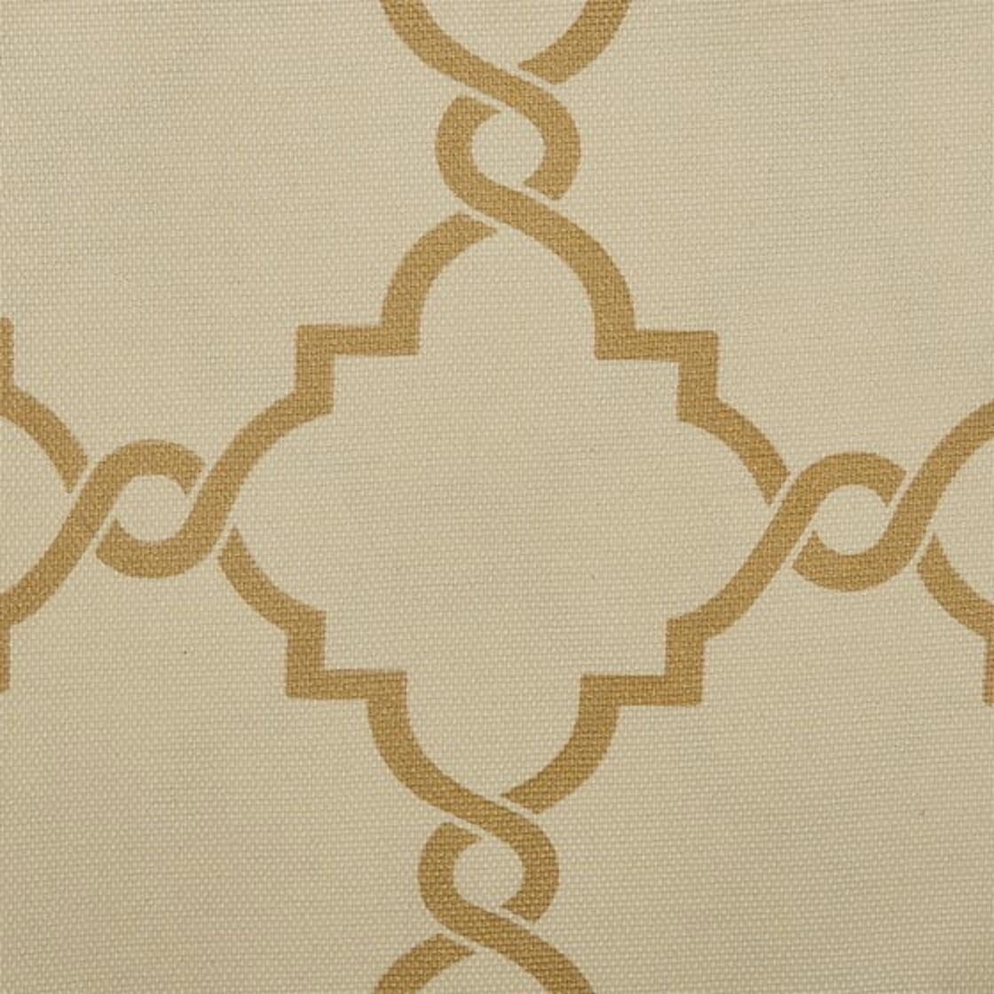 MAYEERTY 50x18" Fretwork Print Grommet Top Valance - Beige/Gold