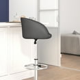 thumbnail image 4 of BizChair Contemporary Gray Vinyl Adjustable Height Barstool with Barrel Back and Chrome Base, 4 of 8