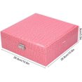 thumbnail image 2 of Pink Artificial Leather Jewelry Box,Girls Watch Jewelry Packaging Container Holder,for Store Display and Home Decoration, 2 of 7