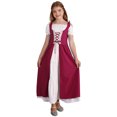 thumbnail image 4 of Niños Niñas renacimiento medieval victoriano disfraz de princesa real con cordones cintura alta volantes Vintage Retro vestido Maxi vestido, 4 of 5