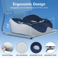 thumbnail image 5 of Seat Cushion for Office Chair, Car Seat, Memory Foam Cushion Ergonomic Seat Cushion Butt Pillow with Adjustable Strap&Washable Cover, Coccyx Cushion for Sciatica, Hip, Tailbone Pain Relief, Dark Blue, 5 of 7