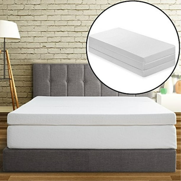 Best Price Mattress TriFold Memory Foam Mattress Topper, 4Inch
