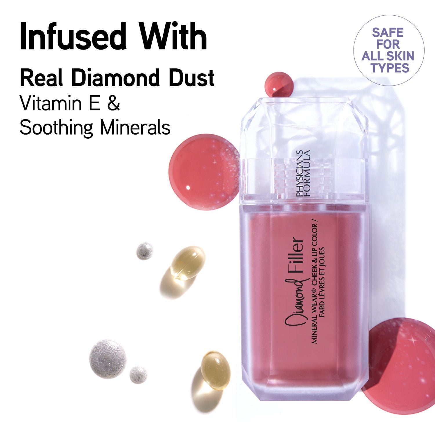 Mineral Wear® Diamond Filler Colorant pour Joues et Lèvres - Rose Éclatant Teint pour les joues et les lèvres