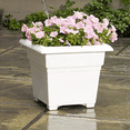 thumbnail image 4 of Wjsp Square Planter Box 14x14x13 in White Plastic Deep Root Zone Lightweight for Indoor Outdoor, 4 of 5