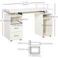 thumbnail image 2 of White Computer Desk with Keyboard Tray & Storage - Home Office Writing Workstation, 47.2" x 21.7" - Printer Stand, Drawers, CPU Holder, 2 of 7