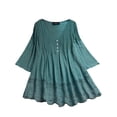thumbnail image 4 of Uhndy Fall Women's Plus Size 3/4 Sleeve V Neck Top Casual Tunic Top Loose Top Plus Size Robe Gypsy Shirt Top Thin Pullover Top Size S-5XL, 4 of 6