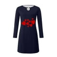 thumbnail image 3 of Augper Valentine's Day Print Sexy For Women Fashion Casual Round-neck Long Sleeve Pullover Dress, 3 of 4