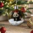 thumbnail image 3 of Christmas Snow Globe Ornament Set With Dog Animal Figures In Clear Glass Ball Featuring Santa Hat Design And Simulated Snow Scene, 3 of 3