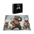 thumbnail image 4 of Ambesonne Bear Jigsaw Puzzle, Funny Cool Cartoon Animal Gang, Heirloom-Quality Fun Activity for Family Durable Cardboard, 1000 pcs, Pale Blue Umber and Chocolate, 4 of 5