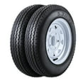 thumbnail image 1 of 5.30-12 Trailer Tire Wheel 2 Pack with 12 inch Rims, 6 Ply Load Range C 1050 lbs, 5 Lug 4.5 inch Bolt Pattern, Heavy Duty Replacement Assembly for Utility Boat Cargo Trailer, 1 of 6