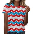 thumbnail image 2 of Fiudx Camisas para Mujer Camiseta de Manga Corta con Cuello Redondo y Estampado a Rayas Informal a La Moda para Mujer, 2 of 4