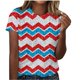 thumbnail image 2 of Fiudx Camisetas para Mujer Camiseta de Manga Corta con Cuello Redondo y Estampado a Rayas Informal a La Moda para Mujer, 2 of 4