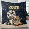 thumbnail image 4 of Happy New Year Dachshund Welcome 2025 Balloon Firework Party Quilt Blanket Wiener Dog Lover Gifts Idea Cozy Comforter Throw Blanket - 01014, 4 of 5