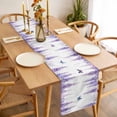 thumbnail image 3 of Wisteria Table Runner - 70 Inch Long, Kitchen Dining Table Runner Dresser Scarves, Purple Flowers Butterflies Vintage Spring Farmhouse Decor for Coffee Tables Wedding Party Banquet, 3 of 8