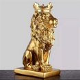 thumbnail image 2 of 3X Abstract Crown Lion Statue Home Office Bar Male Lion Faith Resin Sculpture Crafts Animal Art Decor Ornaments - Gold, 2 of 4