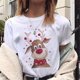 thumbnail image 2 of Camiseta de Reno de Navidad para mujer, ropa de talla grande, Camisetas estampadas blancas 2021, 2 of 5