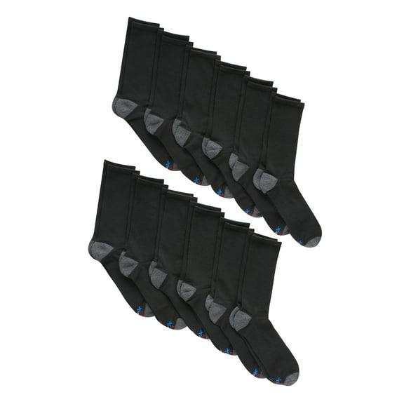 Hanes Men's X-Temp Active Cool Lightweight Crew Socks, 12-Pack