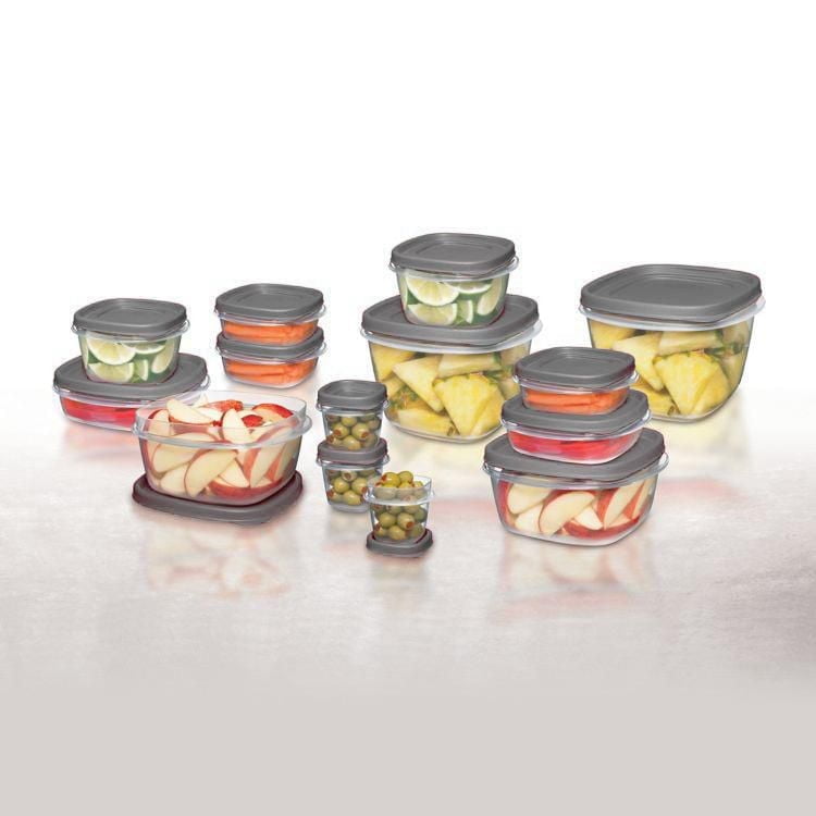 Rubbermaid Easy Find Lids Food Storage Containers, Grey, 40pc
