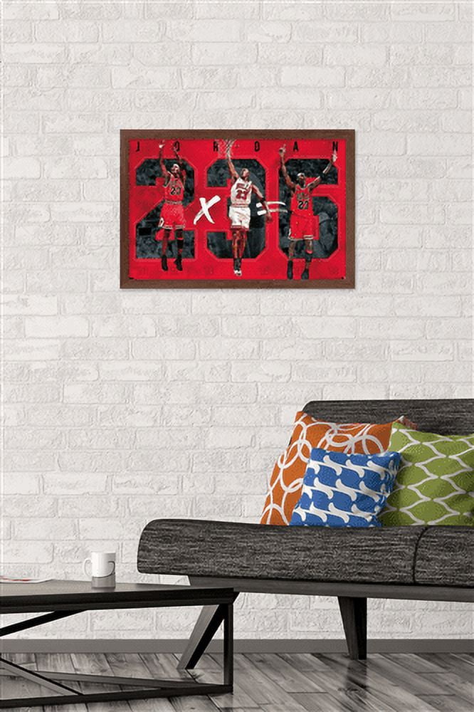 Michael Jordan - Six Wall Poster, 14.725" x 22.375", Framed