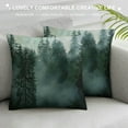 thumbnail image 3 of Leisuo Throw Pillow Cover Misty Forest, Pillow Cover Nature Pine Trees Scenic Foggy Landscape Woodland Room Decor for Living Room Couch Cushion Bed Home Decor, 3 of 5
