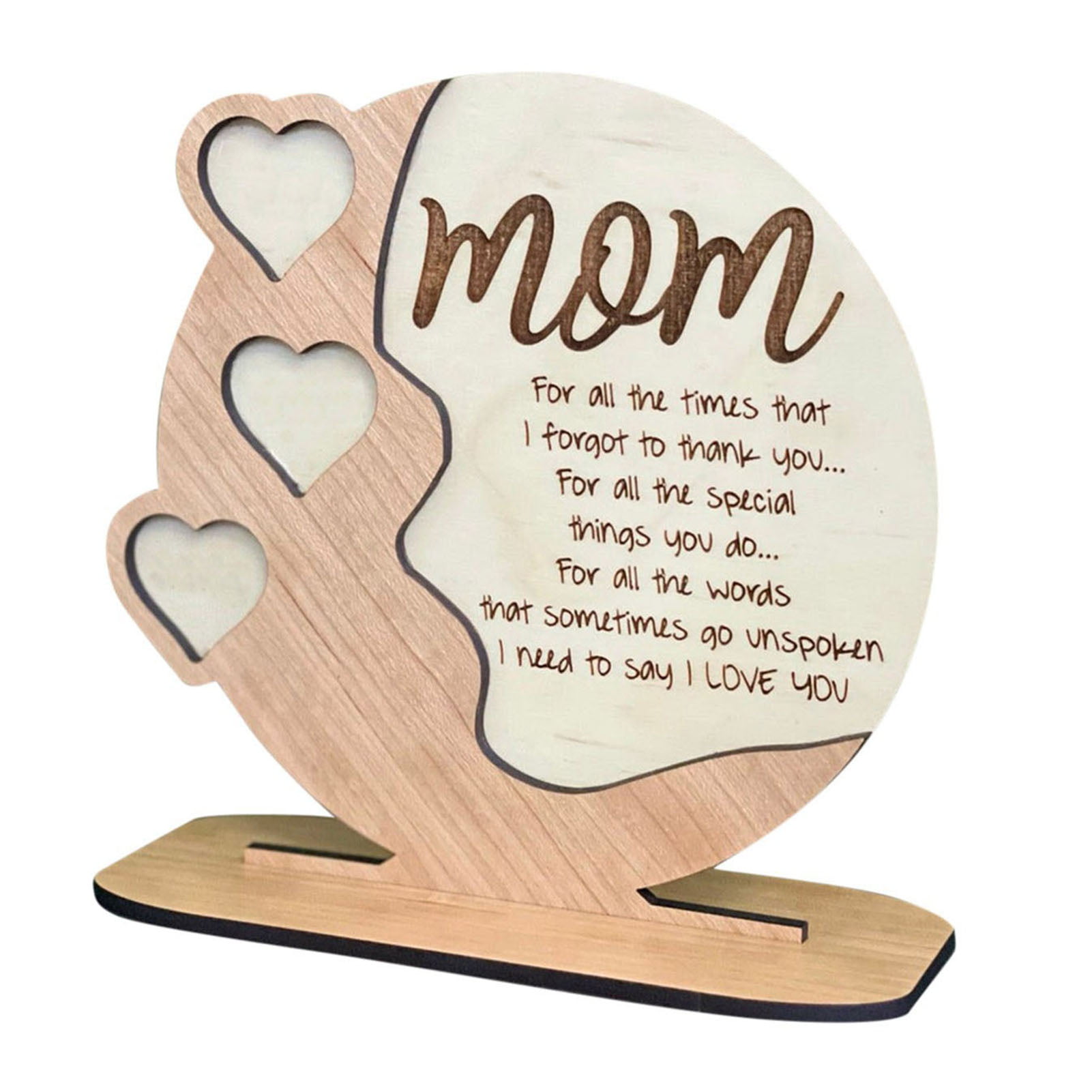 Handmade Wooden Thank You Mother Heart Plaque/Sign Quote Gift for Birthday 