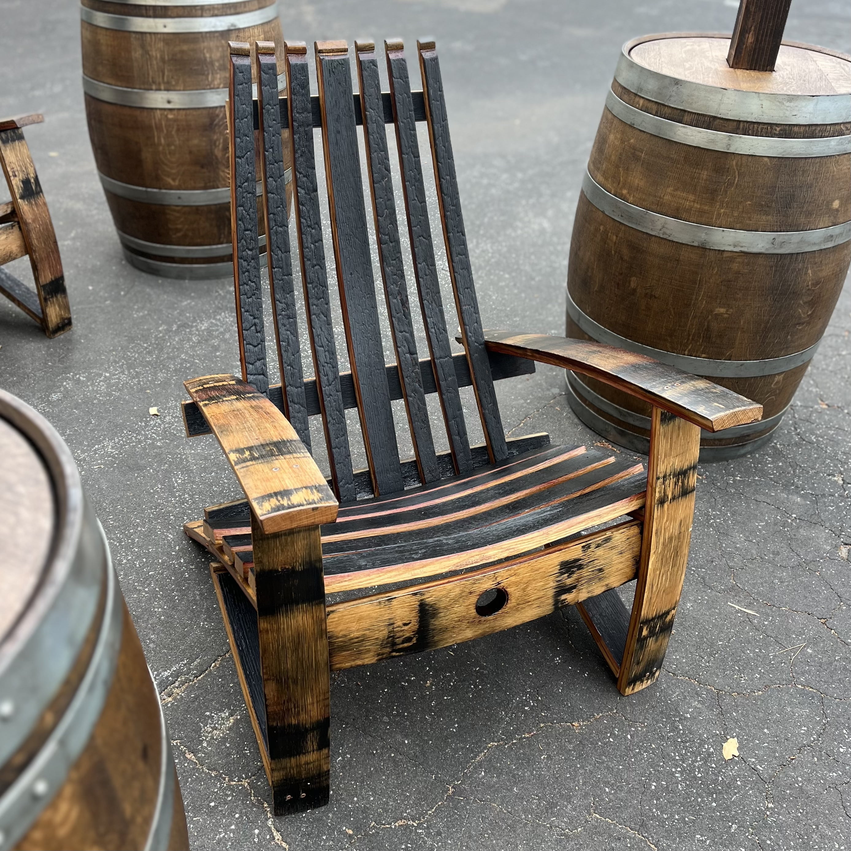 Wine Barrel Adirondack Chair