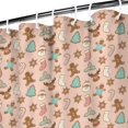 thumbnail image 3 of Pink Christmas Gingerbread and Tree Pattern Shower Curtain 36"x72" ,Bathroom Decorative Shower Curtains Set with 12 Hooks,Modern Waterproof Washable Shower Curtain, 3 of 6