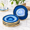 Blue-4-4.5", variant on Gray Agate Coasters Set of 4, 3.5-4" Stone Crystal Drink Mats for Coffee Table Home Decor