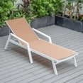 thumbnail image 4 of LeisureMod Marlin Patio Chaise Lounge Chair With Arms Aluminum Frame Light Brown, 4 of 12