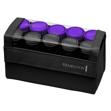 Remington Compact Worldwide Voltage Ceramic Hot Rollers, Hair Rollers, Hair Setters, 1-1 ¼ Inch, Black/Purple, (Best Hot Curlers For Thick Hair)