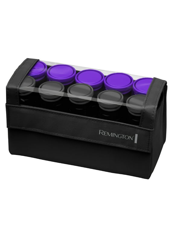 Remington Travel Size Professional 1.25" Compact Ceramic Hot Hair Rollers, 10 Piece Set, Anti-Static Technology, Ionic, Black