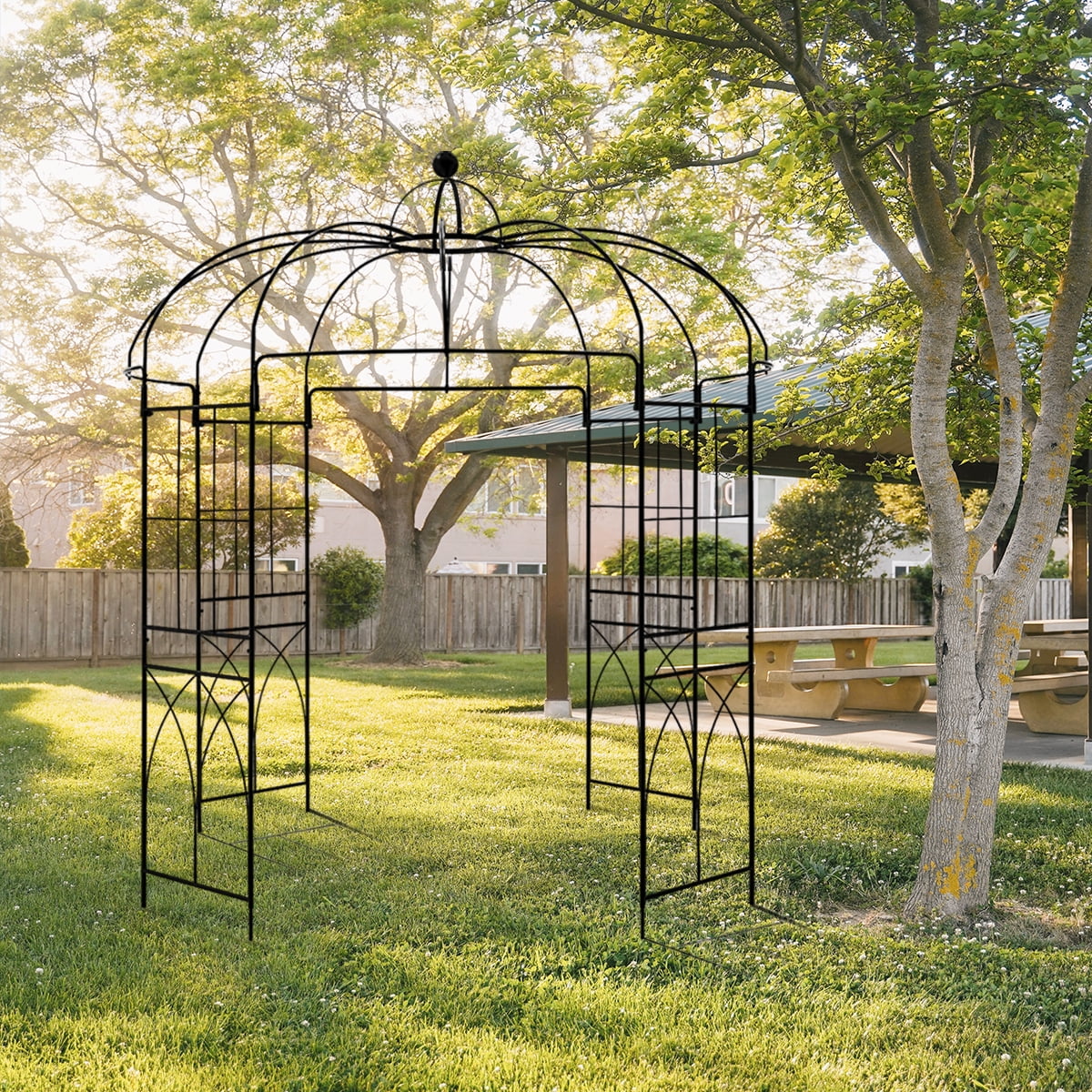 Outdoor Plant Climbing Support Trellis Metal Garden Arch Pergola Arbor Wedding Assemble Freely for Various Climbing Plant Roses Vines Bridal Party 