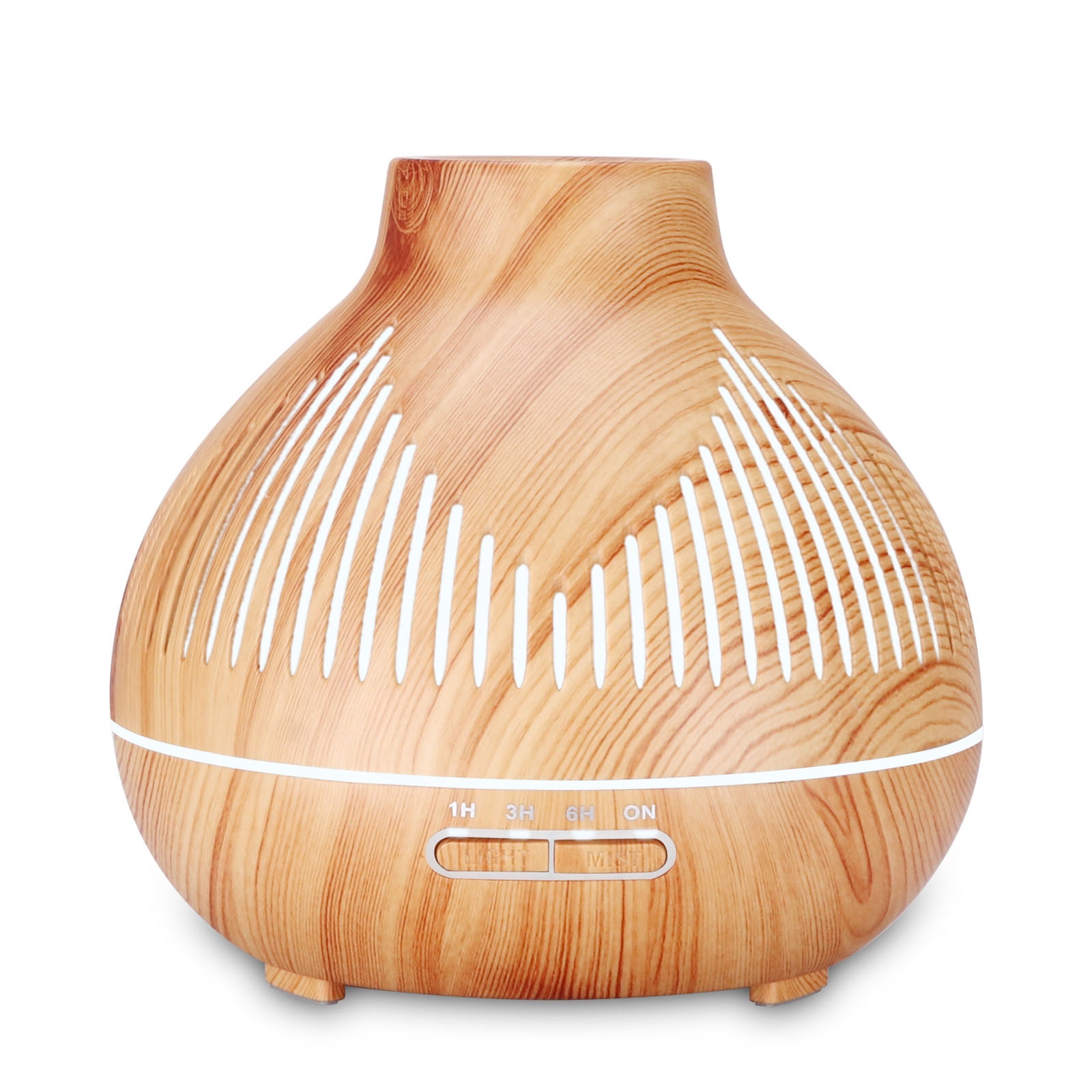 Humidifier Large Room,400Ml Mini Light Wood Texture Hollow Cool Mist Humidifier with Remote Control (Yellow),Air Humidifier for Home Baby Nursery & Plants