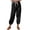 Black2, variant on Cotton Linen Pants for Women Trendy Printed Pants Elastic Waist Drawstring Pants with Pockets