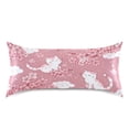 thumbnail image 3 of Haosy Satin Pillowcase for Hair and Skin Standard Cooling Silk Pillow Case with Envelope Closure Cherry Blossoms and Cute Cats 20"x26", 3 of 9