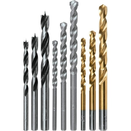 

Drill Bit Set Complete 9 PCS Metal Masonry Wood Long Lasting Durable Kit Tool
