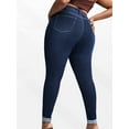 thumbnail image 6 of Womens Plus Size Skinny Jeans High Waisted Stretchy Classic Ankle Jean Blue XL, 6 of 7
