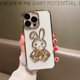 thumbnail image 1 of Funda Protectora De Lente De Silicona Suave De Arena Movediza Líquida Para Teléfono Conejo Encantador Para iPhone 11 12 13 14 Pro Max 14 Plus Cubierta Trasera Transparente, 1 of 4