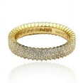 thumbnail image 4 of Golden Sterling Silver Micro-Pave White Cubic Zirconia Eternity Band, 4 of 6