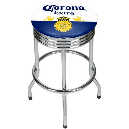- Corona Chrome Ribbed Bar Stool, Label
